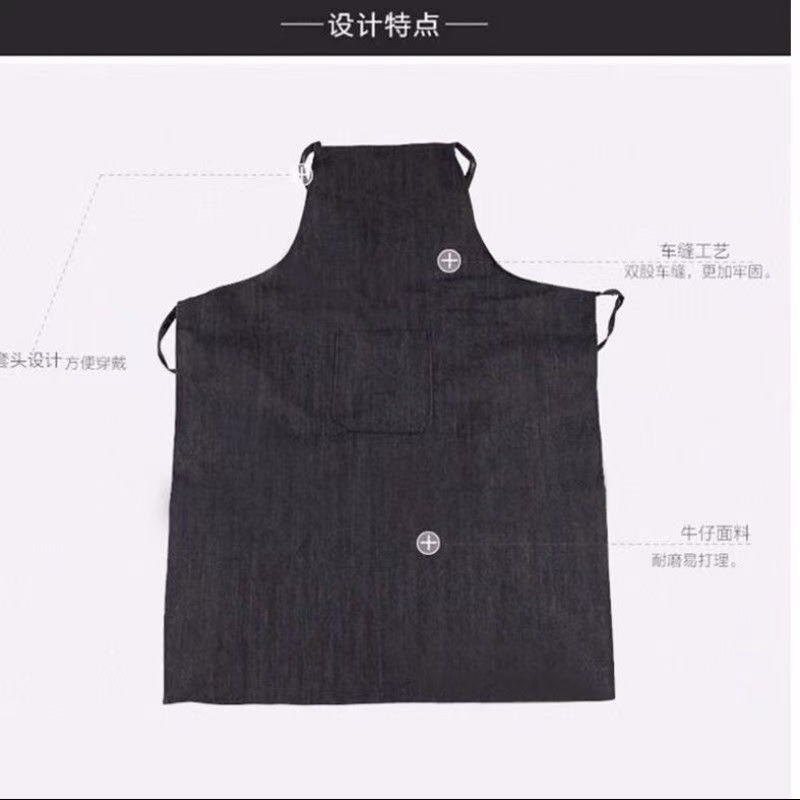 Adult denim aprons, labor protection work aprons, wear-resistant thickened electric welding industrial canvas aprons, work clothes, protective clothing pic 5