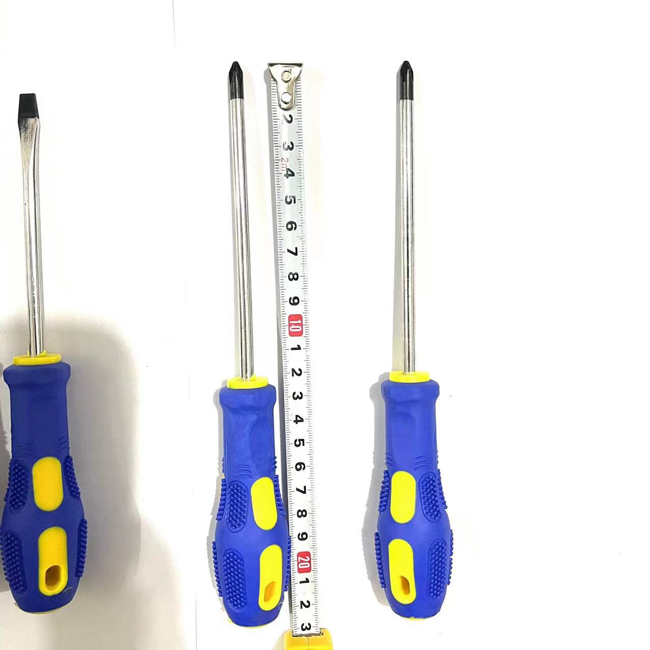 4-inch force screwdriver 24 per box, 360 per box, massage handle, two-color cross straight plastic handle cover, super-hard industrial-grade screwdriver, 2-yuan screwdriver pic 2