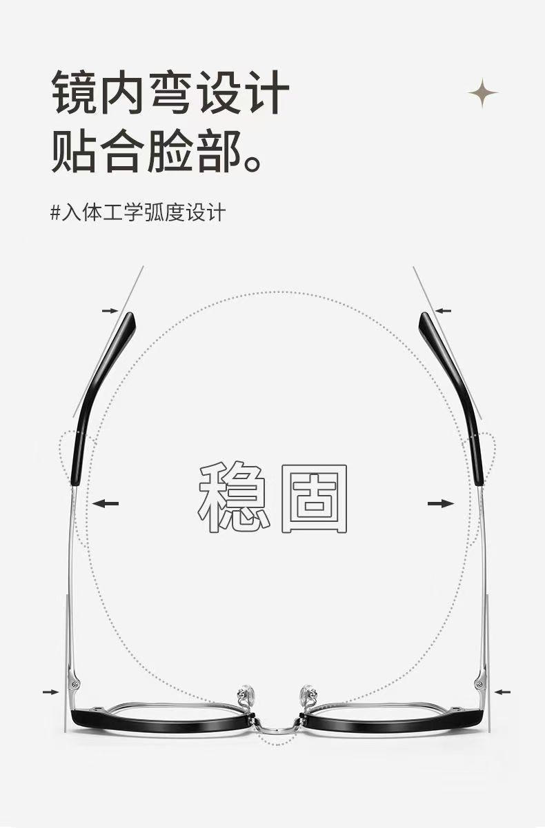 New Korean-style high-definition anti-blue light reading glasses for the middle-aged and elderly, fashionable business classic and versatile high-definition eye-protecting flat light glasses pic 6