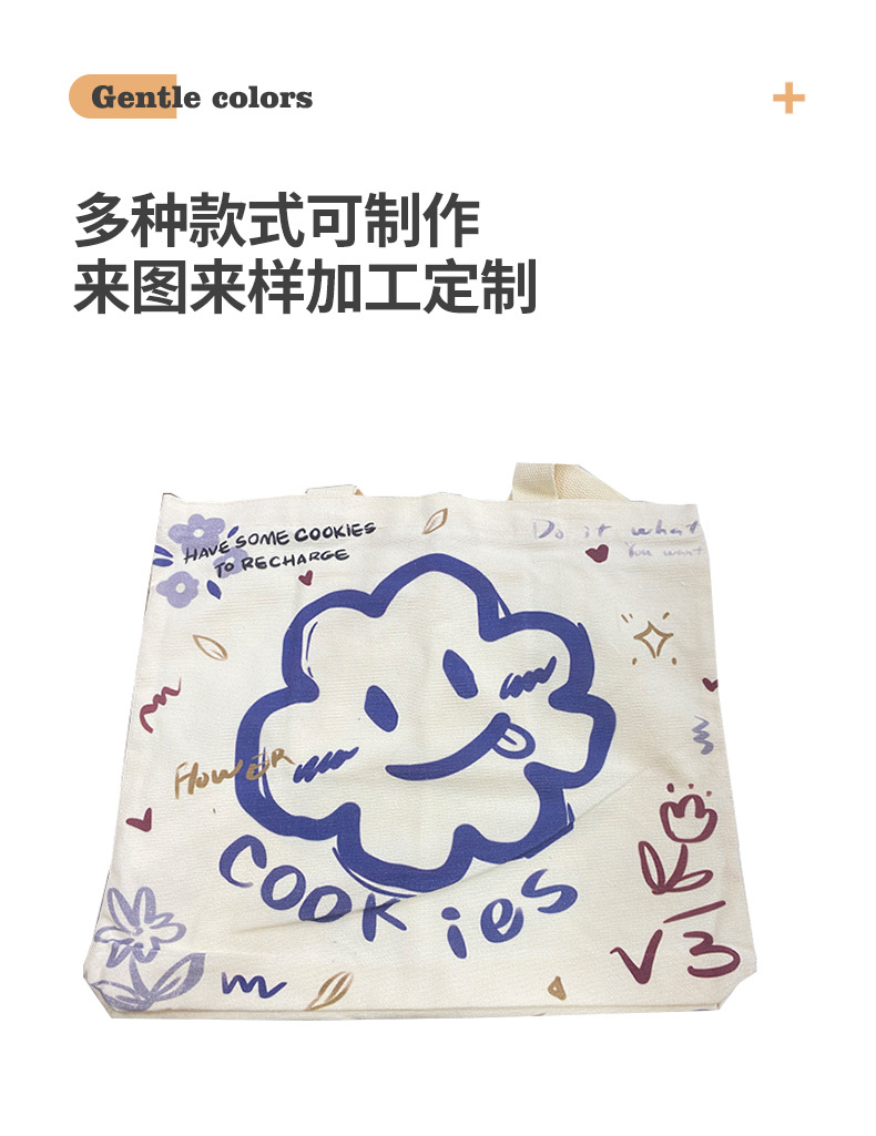 厂家直销大容量帆布袋女士单肩手提包帆布袋批发礼物包包卡通印花详情7