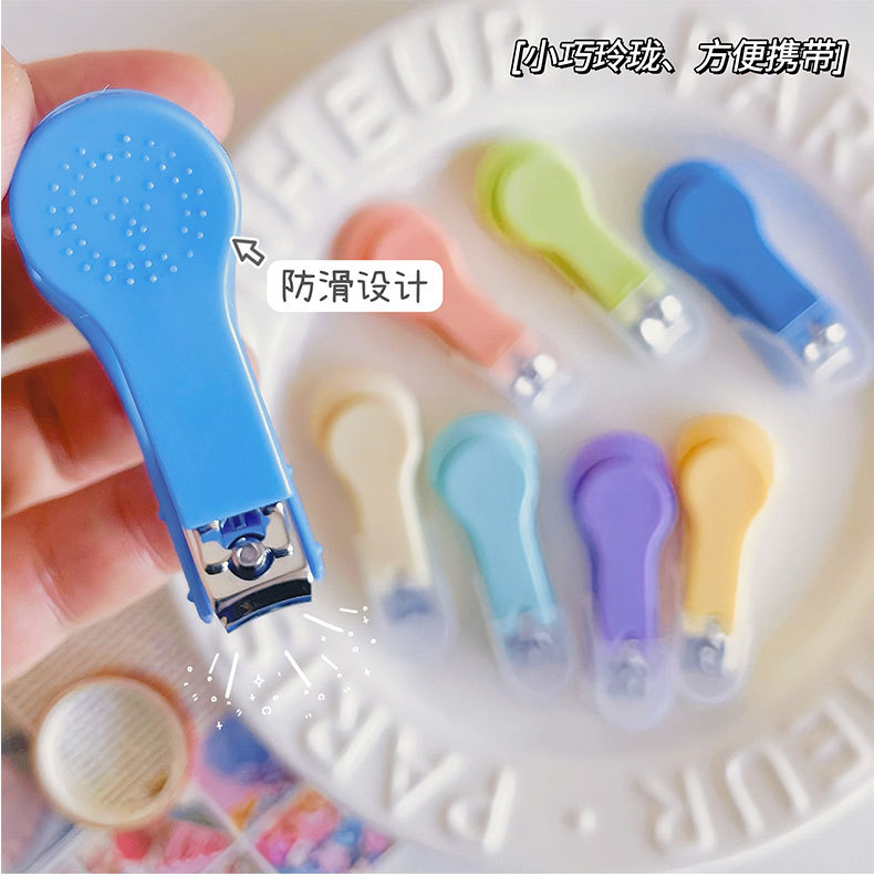 Macaron-colored creative nail clippers, portable nail clippers with protective covers, household anti-splash nail clippers wholesale pic 5