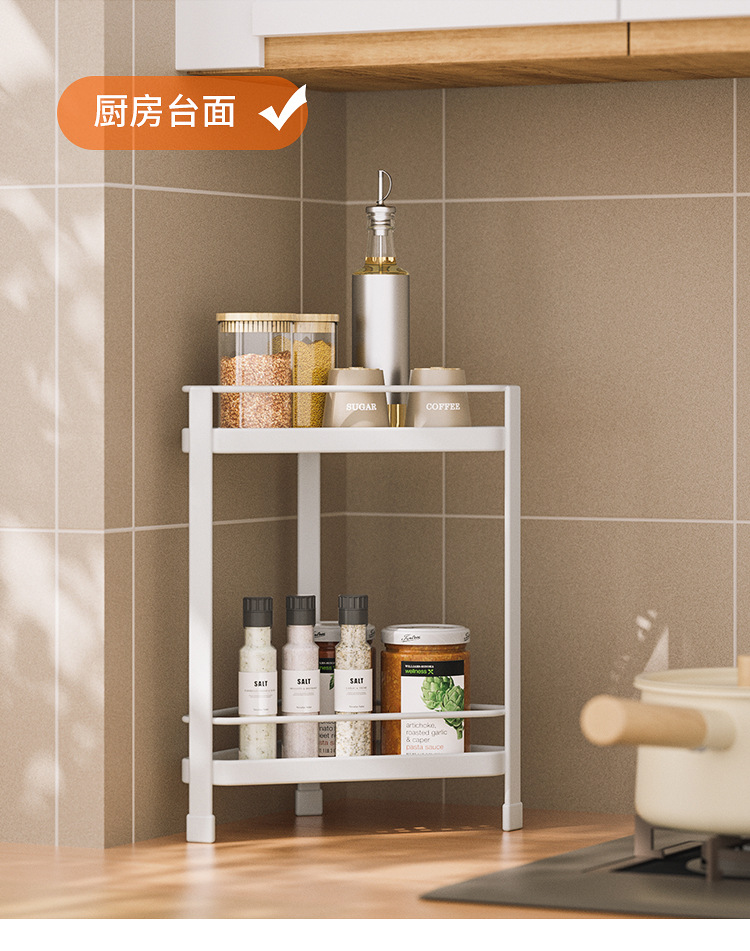 Cross-border exclusive bathroom shelving, non-drilling floor-standing tripod storage rack, corner gap toilet shelving pic 14