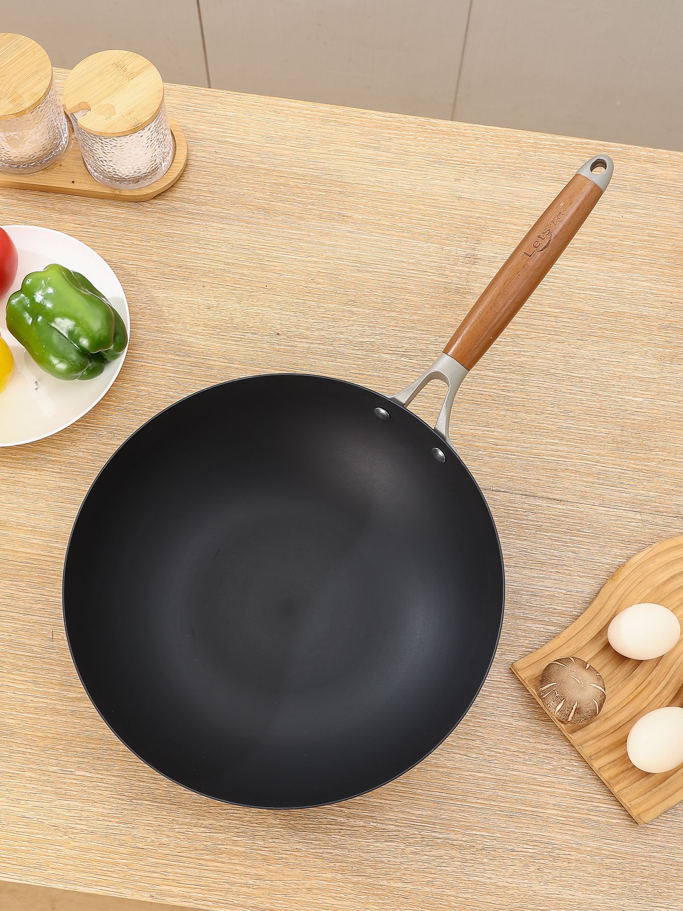 铁锅直播代发手工老铁锅带盖家用不粘炒菜锅无涂层熟铁锅日用百货锅具详情7