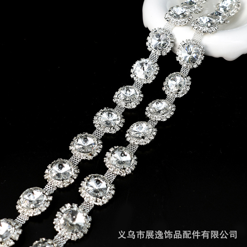 Factory direct sales of glass water diamond code chains, high-end wedding dress, dress, necklaces, clothing chains, accessories and accessories pic 2