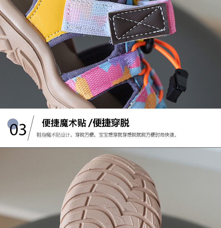 2025夏季儿童溯溪鞋新款女童包头运动凉鞋韩版男童迷彩防滑沙滩鞋详情5