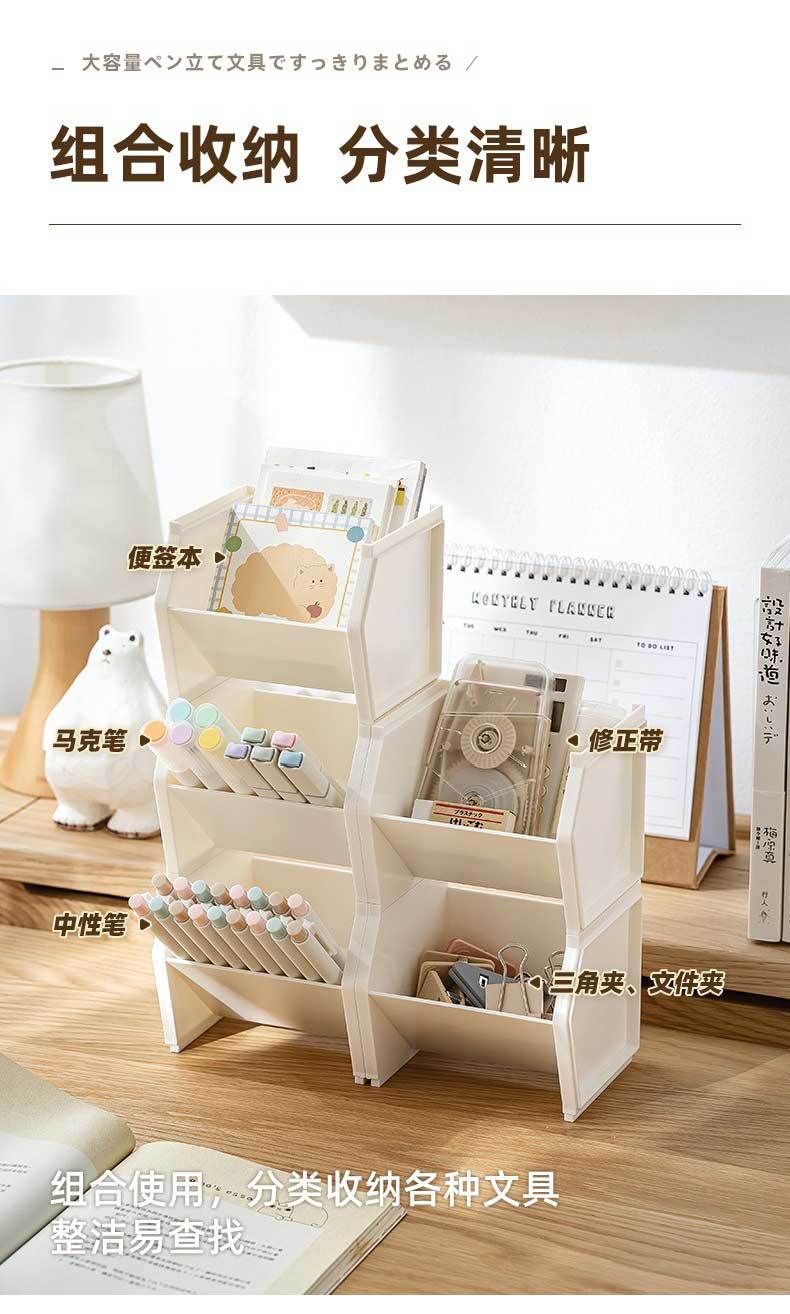 Desktop organization box, file rack, stackable storage basket, stationery classification storage box, simple storage rack for student dormitories pic 7