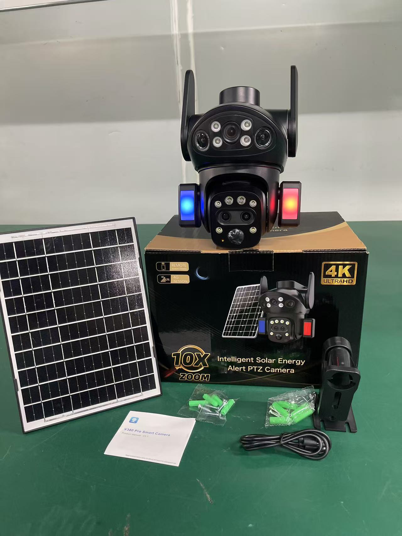 4G outdoor solar camera V380 10x zoom SolarCamera8MP high-definition night vision pic 3