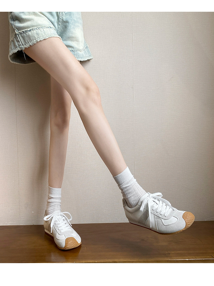 【高品质】芒果头小众舒适拼接皮面拼色德训鞋美式复古运动休闲鞋详情15