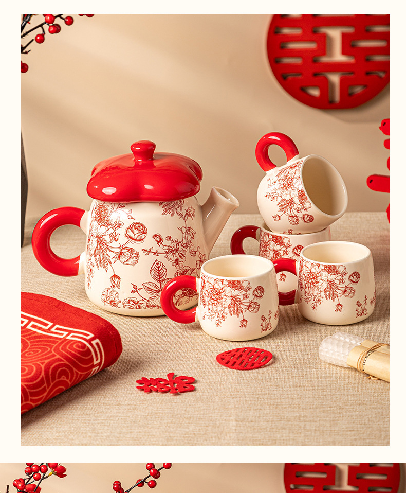 New ceramic cups for festive occasions, household cups, housewarming and newlywed gifts, ceramic tea sets, water bottles and cups pic 13