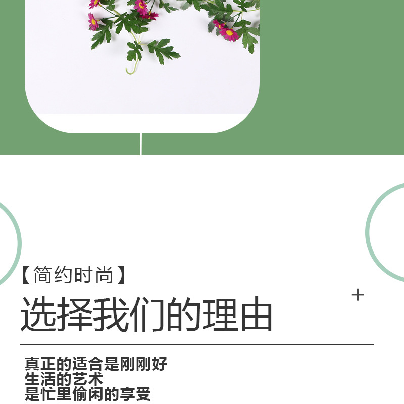 仿真花挂壁挂小清新藤条藤蔓空调遮挡绿植花墙室外装饰太阳花直销详情9