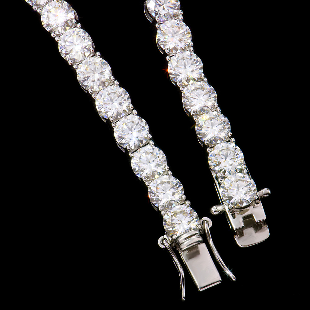 欧美风男士纯银手链2到6毫米跨境饰品S925莫桑石首饰痞帅送男友详情17