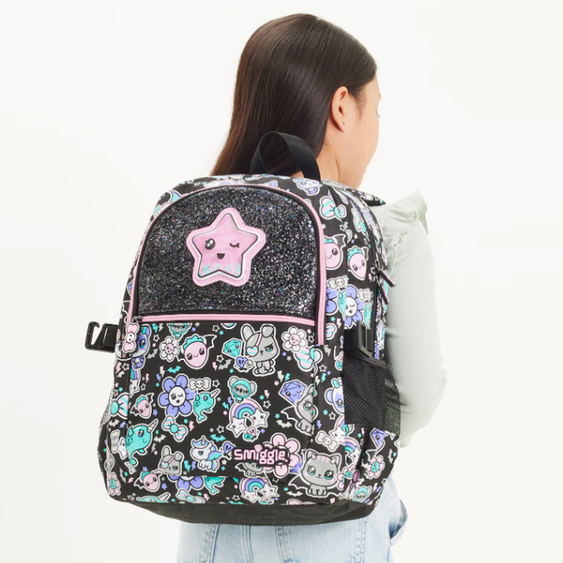 Australia nuevo Smiggle mochila de escuela primaria y secundaria gran capacidad mochila de dibujos animados para niños doble bolsa de pluma pic 6