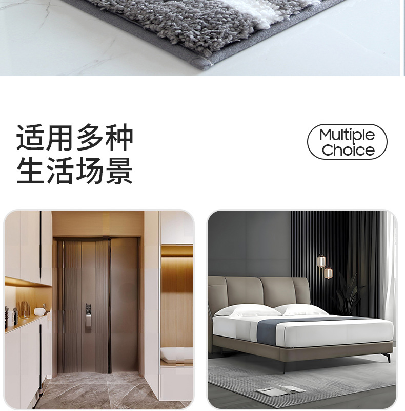 新款地垫加厚高毛绒浴室防滑垫子卫生间进门吸水脚垫地毯一件代发详情9
