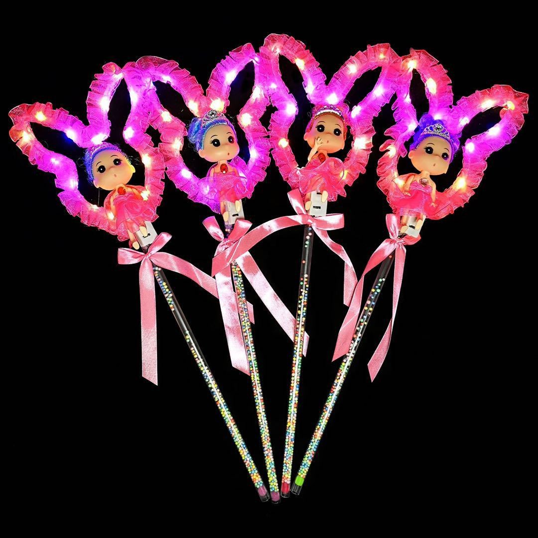 地摊货源热卖 led发光仙女棒 娃娃魔法棒 发光娃娃闪光儿童玩具详情5