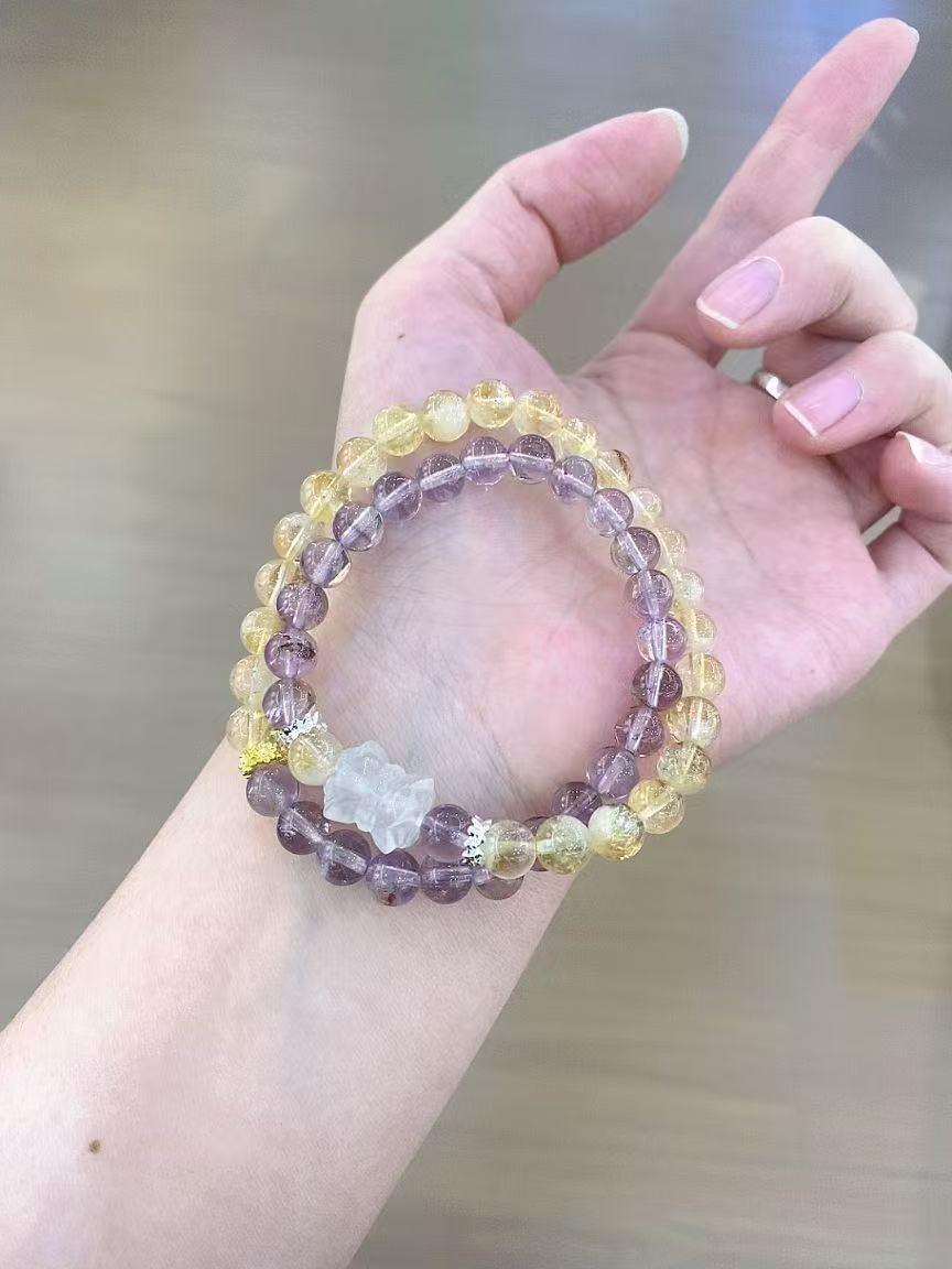 新款天然紫色水晶原创设计轻奢小众风蝴蝶手串爆款百搭详情4