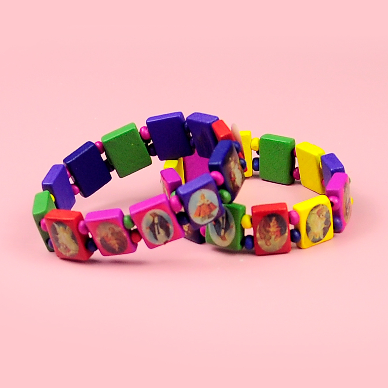 Natural wooden bracelets for both men and women, oil-dripping colored prayer beads bracelets, AliExpress export accessories wholesale pic 3
