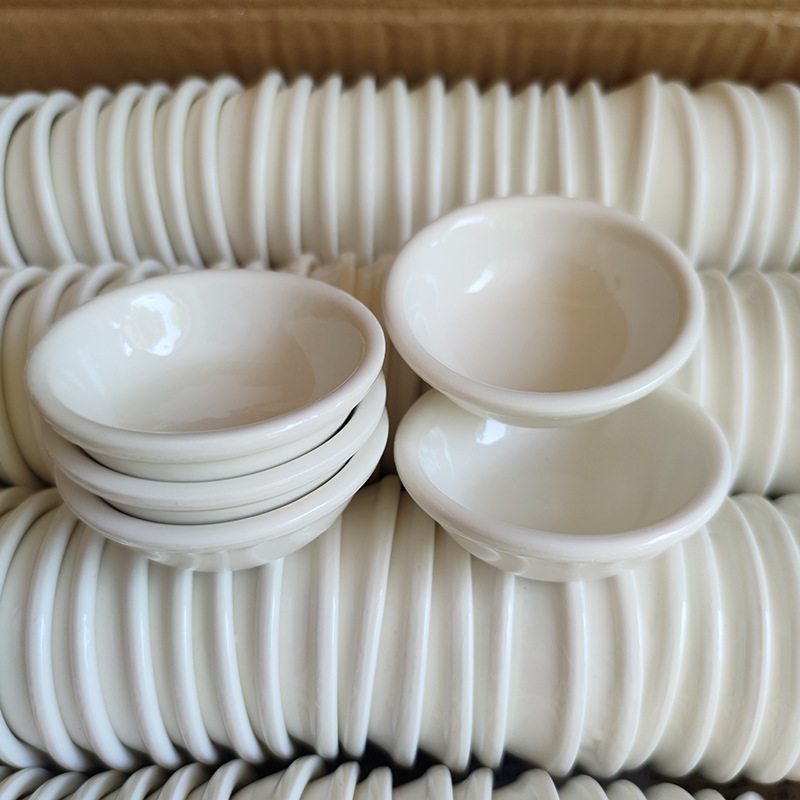加厚款陶瓷味碟3英寸蘸料碟消毒餐具调料碟醋碟纯白圆形加深料碟详情7