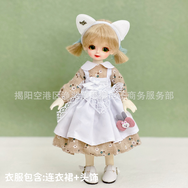 6分bjd娃娃换装衣服洛丽塔套装30厘米洋娃娃裙子连衣裙制服女仆装详情37
