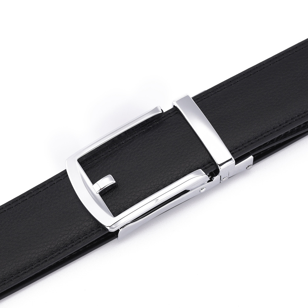 批发男士真皮自动扣腰带牛皮皮带假针扣时尚休闲服装配饰腰带男款详情15