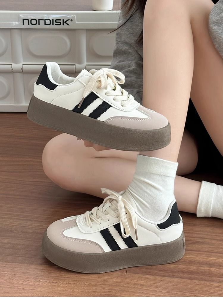 女鞋软底不累脚2025春秋新款时尚百搭小白鞋轻便厚底耐磨休闲鞋详情8