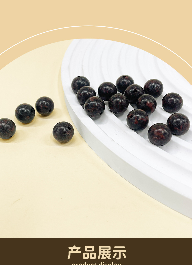 Live-streaming bestsellers: Black and red dual-color natural incense beads and loose beads for DIY traditional Chinese medicine cultural play bracelets, wholesale of incense beads in multiple specifications pic 3