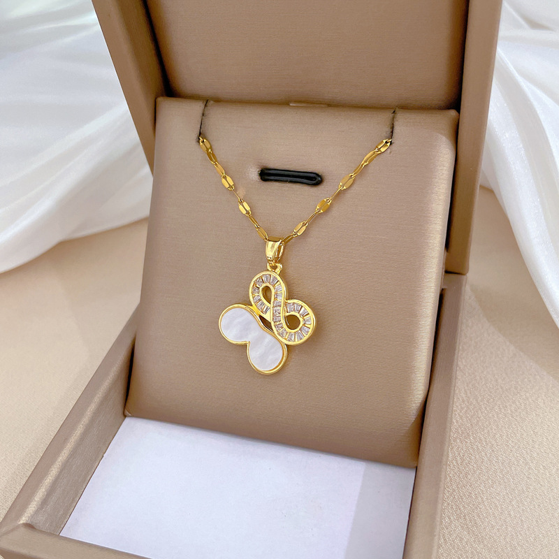 【钛钢】幸运项链女铜微镶真金电镀简洁Ins网红精致锁骨链脖链详情26