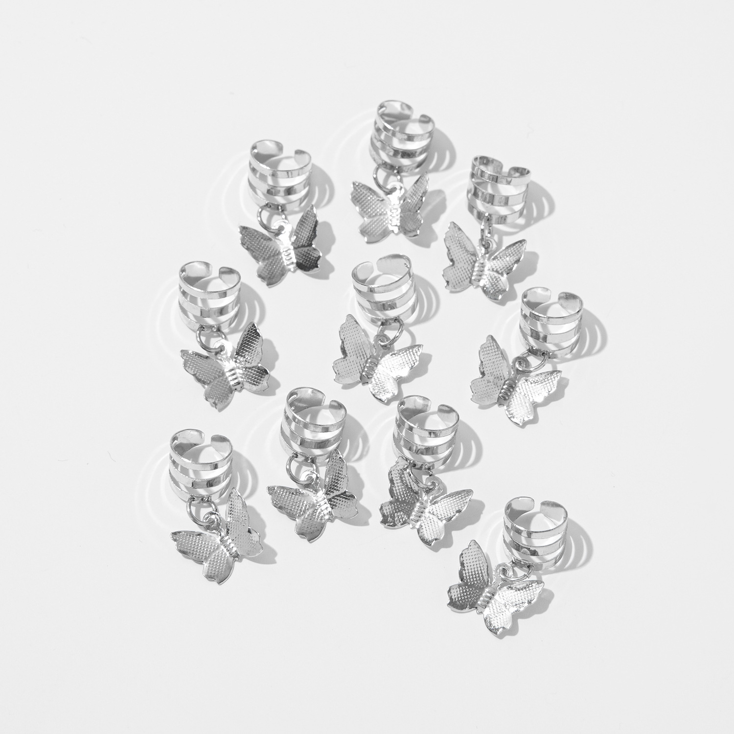 A 10-piece DIY hair accessory buckle set featuring cross-border dreadlocks, open hair bands, hollowed-out five-pointed stars, butterflies and hearts pic 19