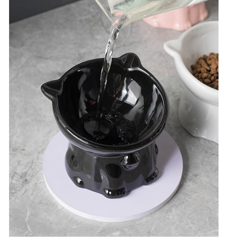 Ceramic cat bowl, pet supplies, automatic feeder, cat supplies, large capacity, durable and shockproof pic 11