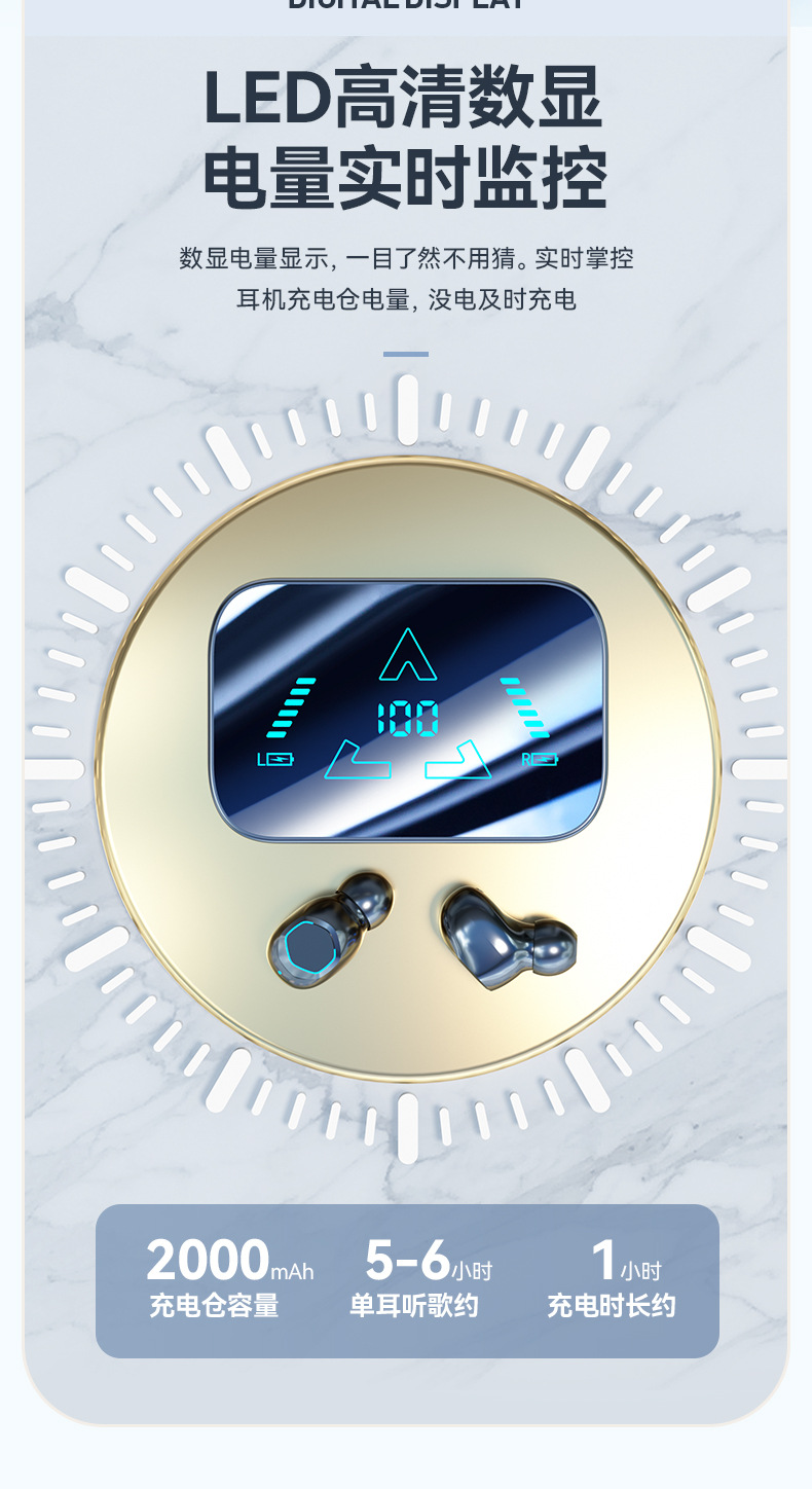 TWS inalámbricos M48 auriculares bluetooth estéreo de alta calidad de sonido cero latencia gran batería reducción de ruido true wireless pic 10