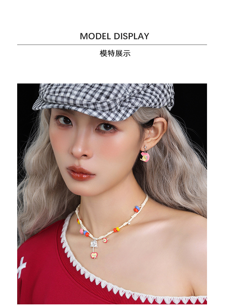 3D打印幸运切片苹果系列原创设计甜美可爱高级感不对称耳环耳饰女详情6