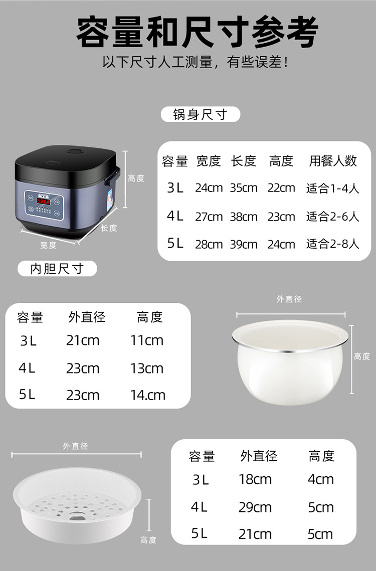 A 5-liter smart multi-functional mini rice cooker for 3 to 4 people, with a ceramic inner pot for 5 to 6 people pic 11