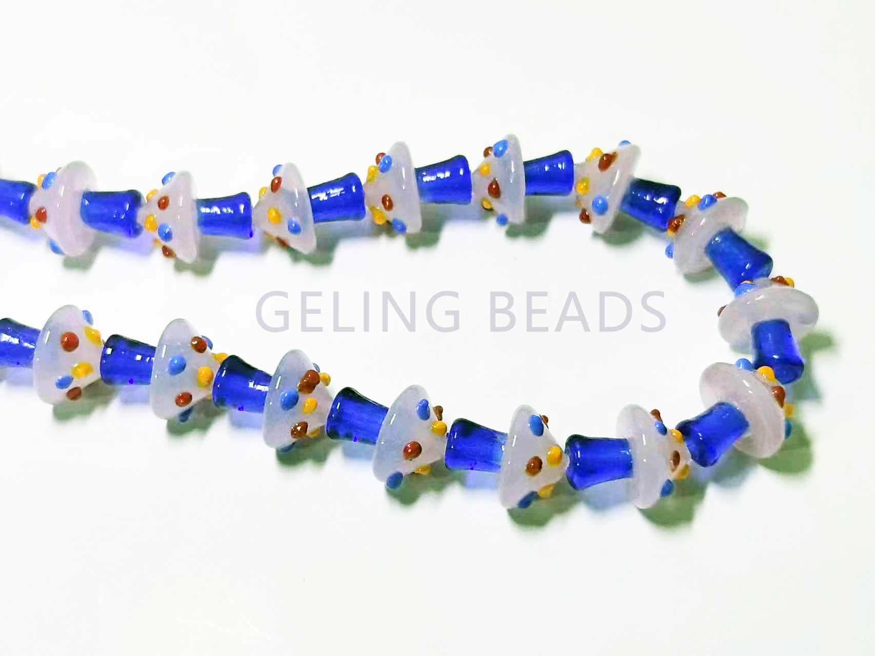 精美古法灯工香灰琉璃蘑菇耳环项链手链手机链斜挎链DIY饰品配件详情7