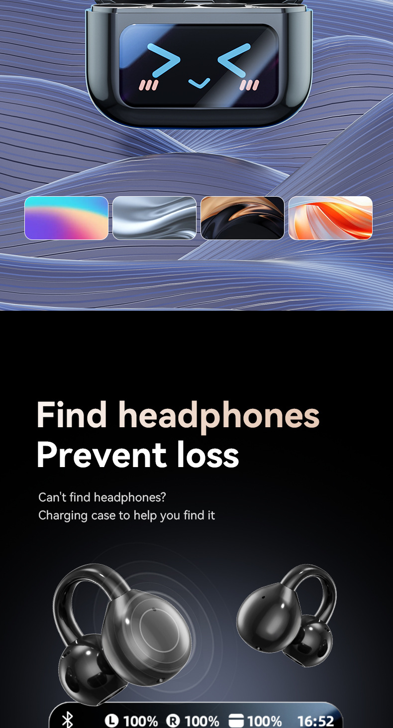 New color screen simultaneous translation Bluetooth headphones, ultra-long battery life, ear-clip wireless Bluetooth headphones with screen 5.4 factory price pic 11