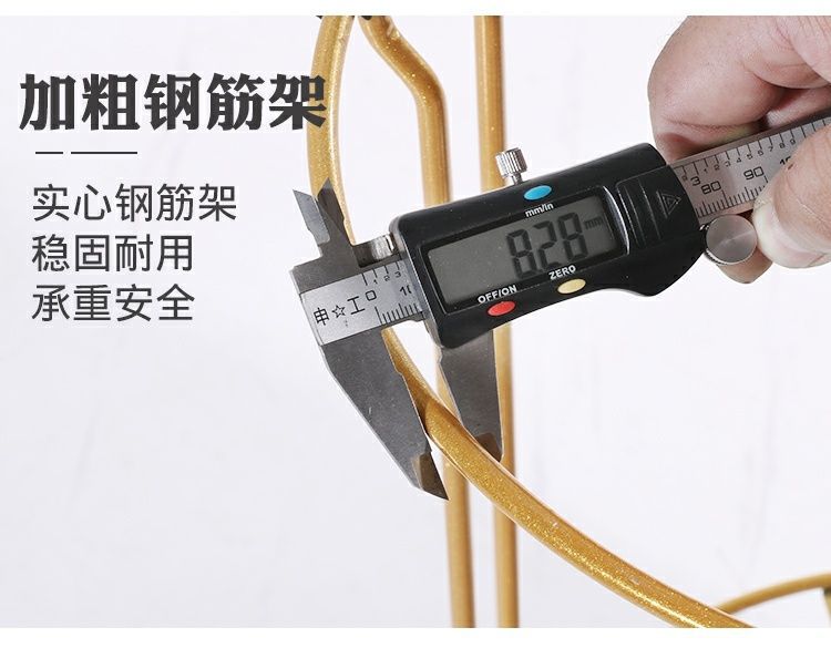 凳子北欧轻奢钢筋凳简约加厚时尚圆凳金色网红板凳凳子家用加粗详情23