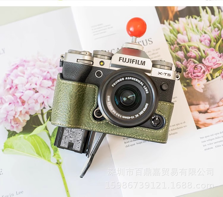 Suitable for Fujifilm X-T5 leather case base, X-T5 mirrorless camera bag, X-T5 protective case and half set camera bag pic 6