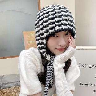 镂空花朵流苏包头帽女吊坠民族风针织套头帽薄款手工编织堆堆帽子详情8