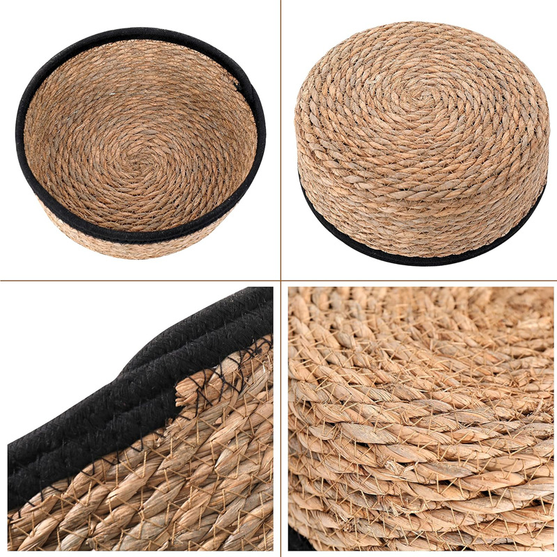 收纳筐编织篮子整理收纳草编化妆品收纳蒲草编零食收纳桌面置物篮详情8