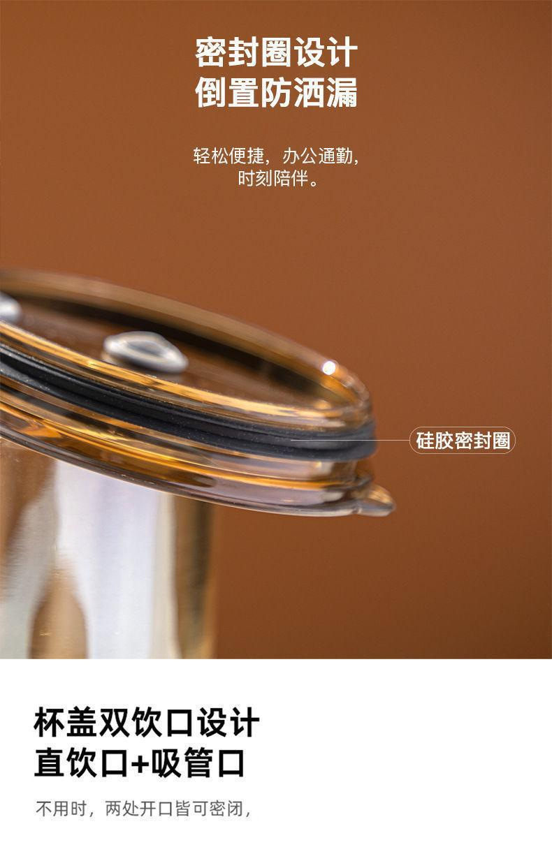 高颜值竹节杯办公室家用水杯玻璃吸管杯ins风咖啡杯网红杯子代发详情4