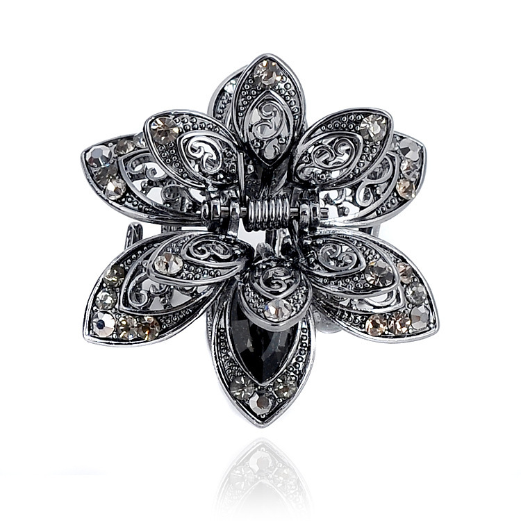 跨境货源女士发饰 抓夹 水晶发爪 速卖通合金头饰 水钻发夹详情4