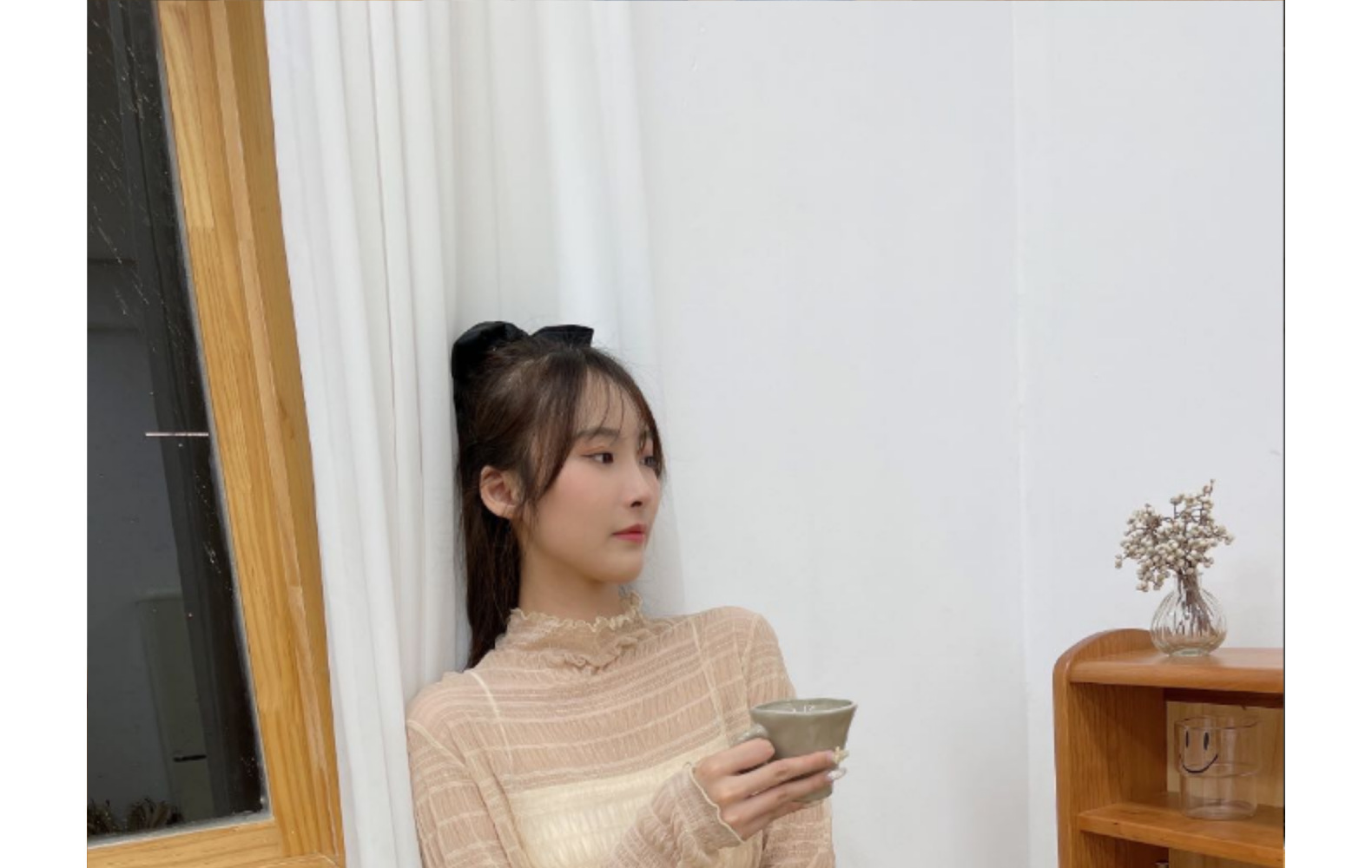 严选春季新款女装 纯色半高领蕾丝打底衫 高级感网纱雪纺衫 内搭设计感上衣 其他分类精选详情11