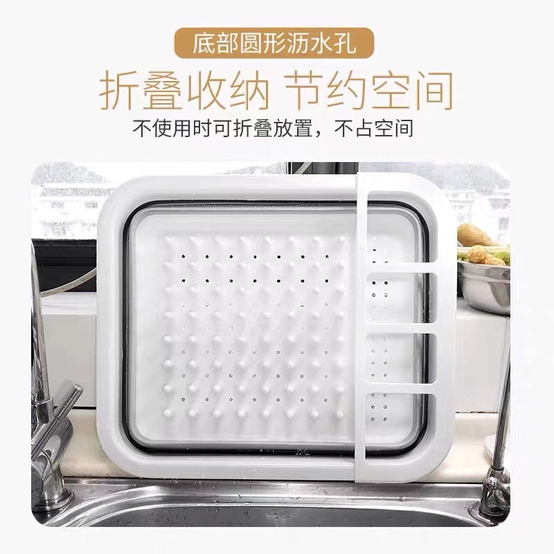 折叠收纳碗架水槽碗架可折叠洗碗池放碗筷碗碟收纳架子沥水篮详情2