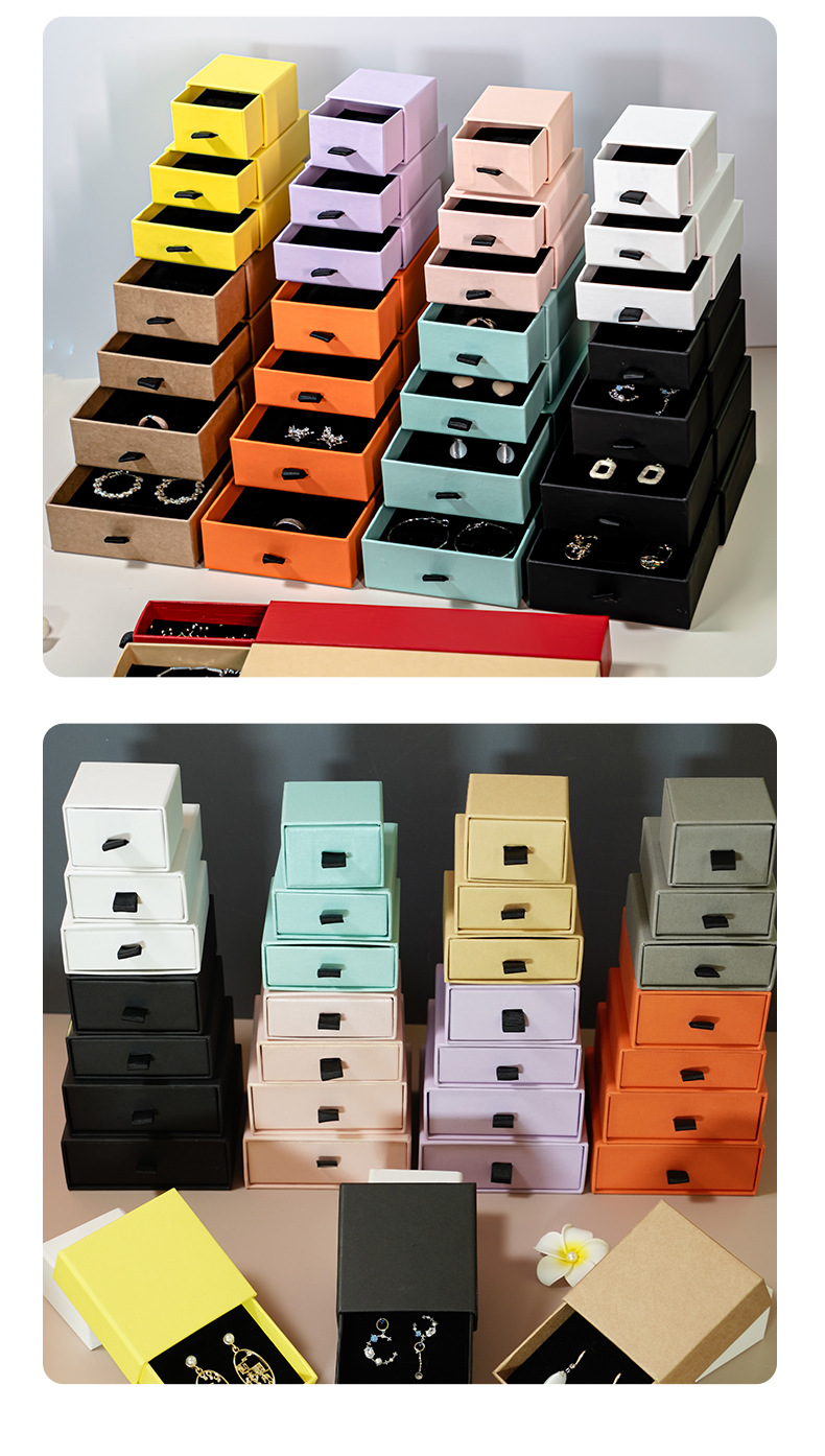 首饰抽屉盒现货珠宝饰品包装盒子跨境戒指耳环项链吊坠手表盒厂家详情18