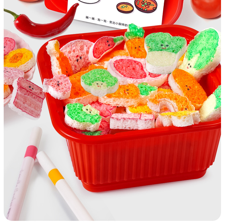 火锅泡泡捏捏画儿童diy手工涂色画3D挂件解压幼儿园过家家玩具详情2