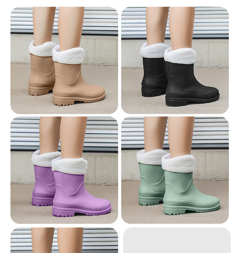 新款时尚韩版雨鞋女潮流短筒水鞋工作外穿工作鞋洗车防水防滑胶鞋详情6