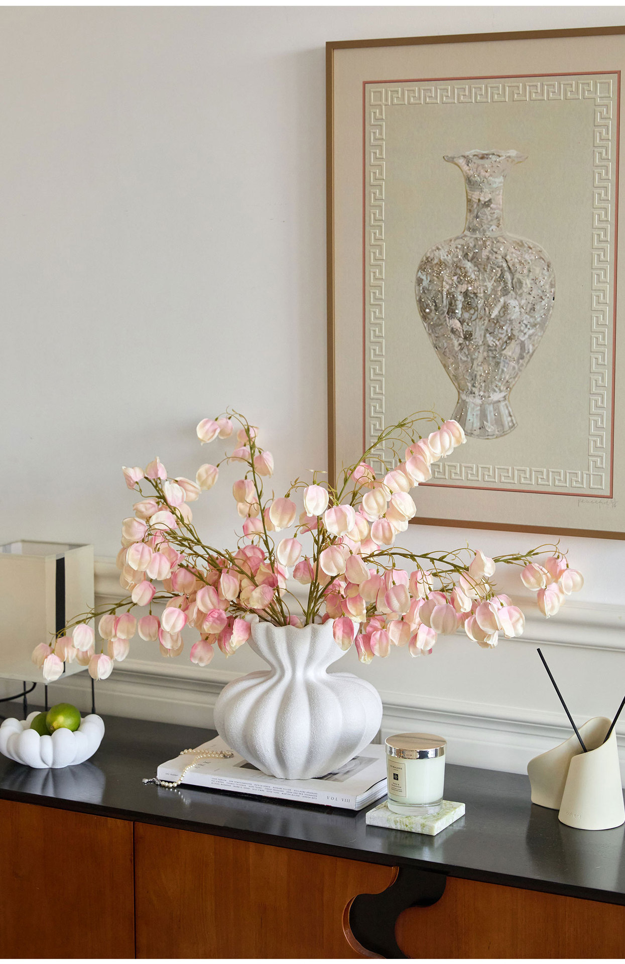 高级轻奢风灯笼花仿真假花客厅玄关落地摆件婚庆礼堂花束花艺装饰详情11