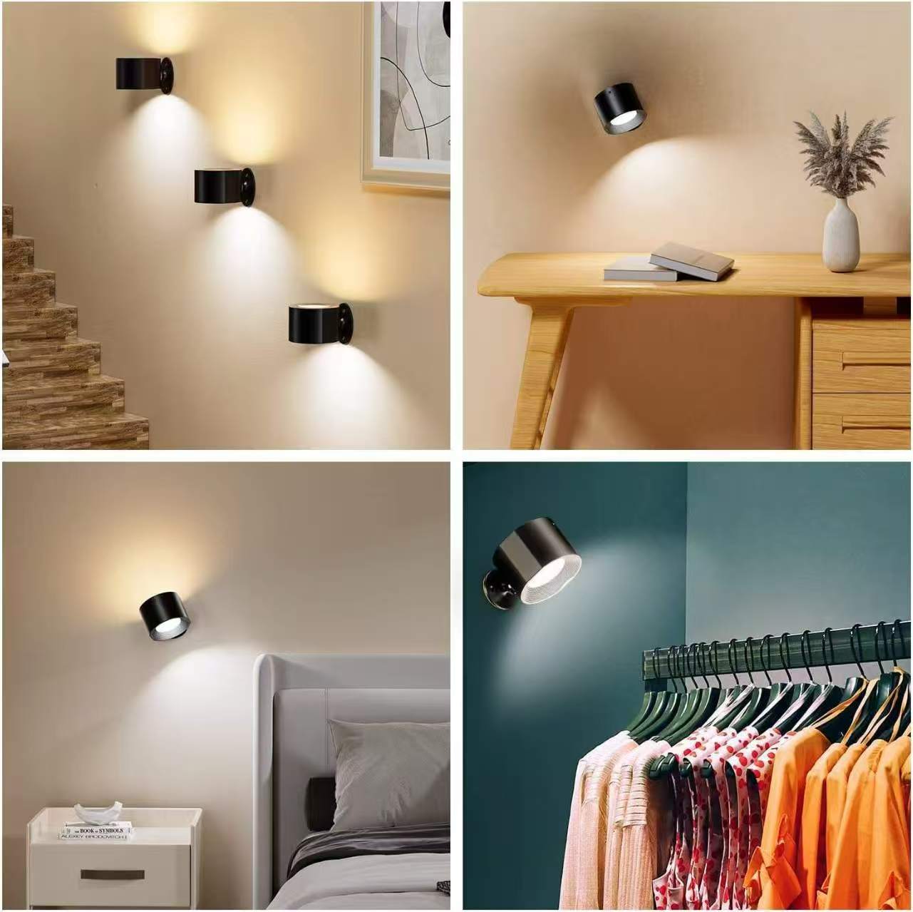 Cross-border magnetic wall lamps, adjustable eye-protecting lamps, double-sided luminous staircase lamps, modern and simple outdoor corridor passageway lamps pic 10