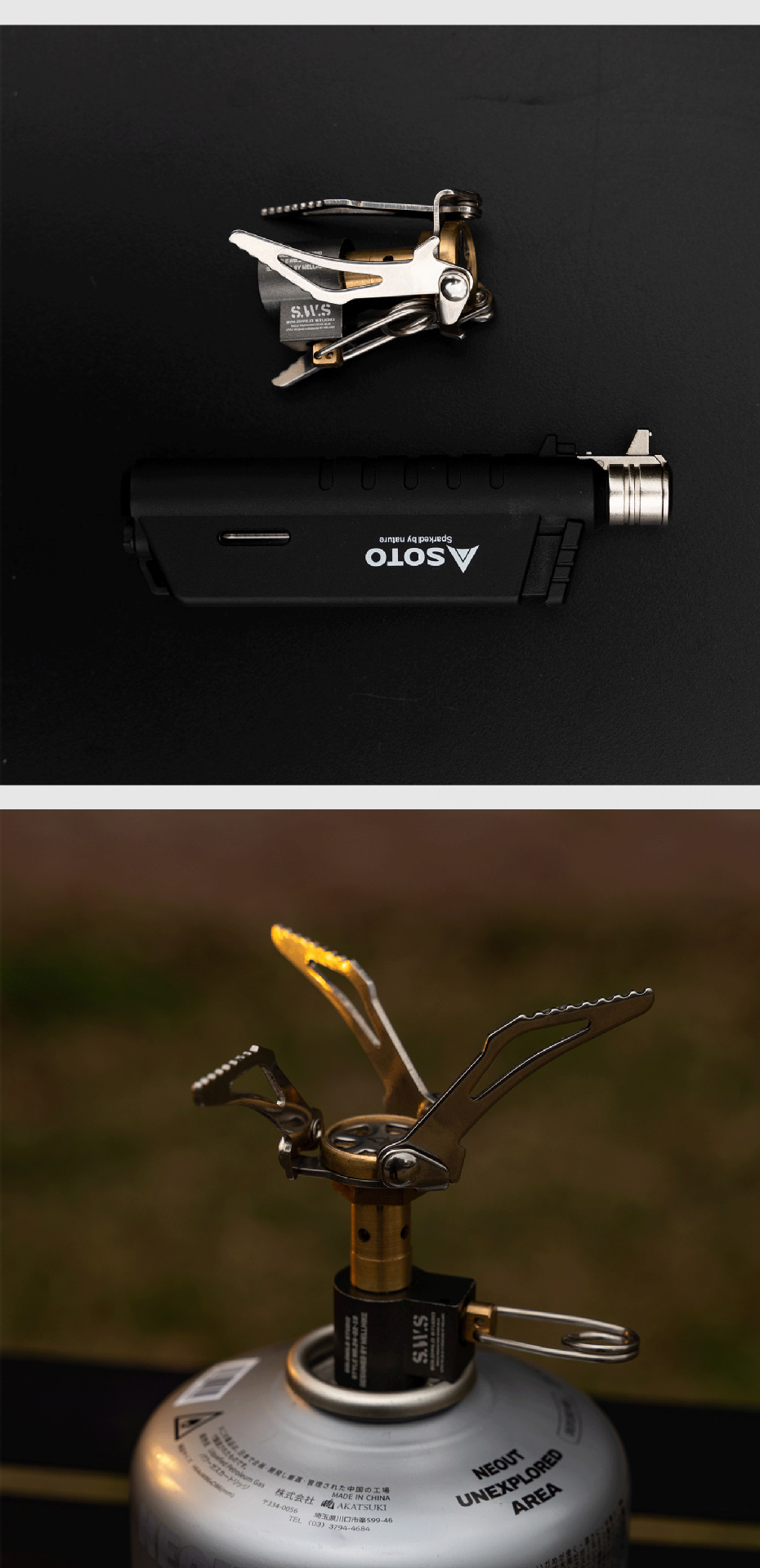 Camping burner, mini burner, one-piece folding burner, camping and outdoor survival equipment, portable pocket burner pic 9