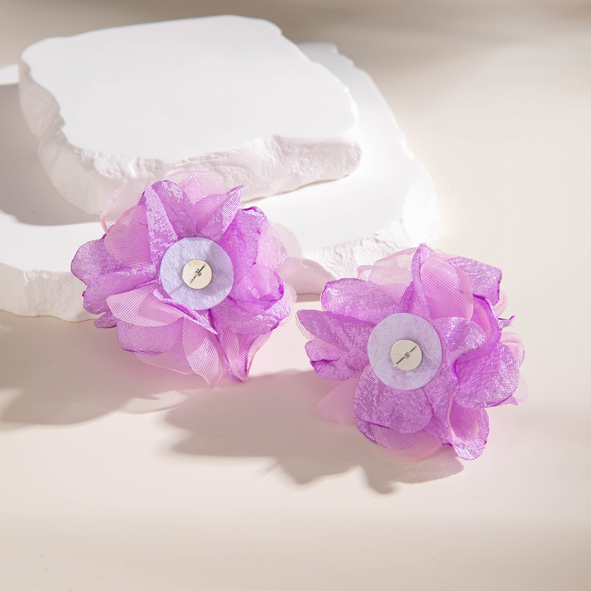 欧美跨境个性饰品紫色椭圆松石耳坠小众设计感玫瑰花朵耳环耳饰女详情26