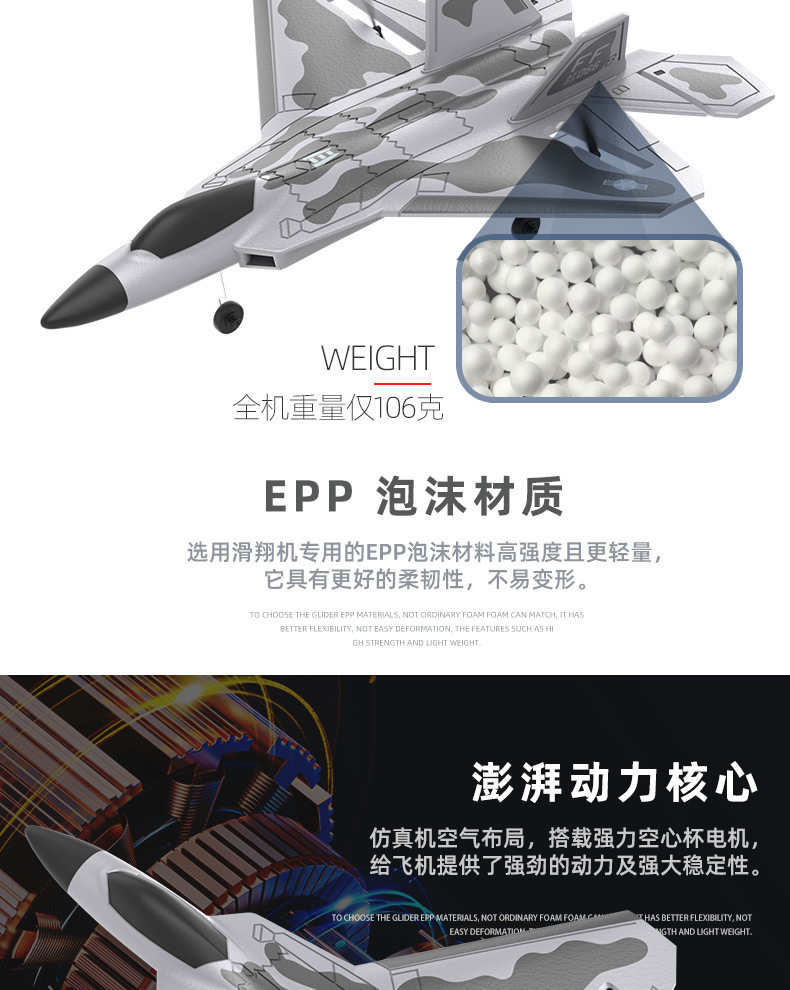 Cross-border BM22 channel Large F22 fighter jet fixed-wing foam remote control aircraft glider pic 11
