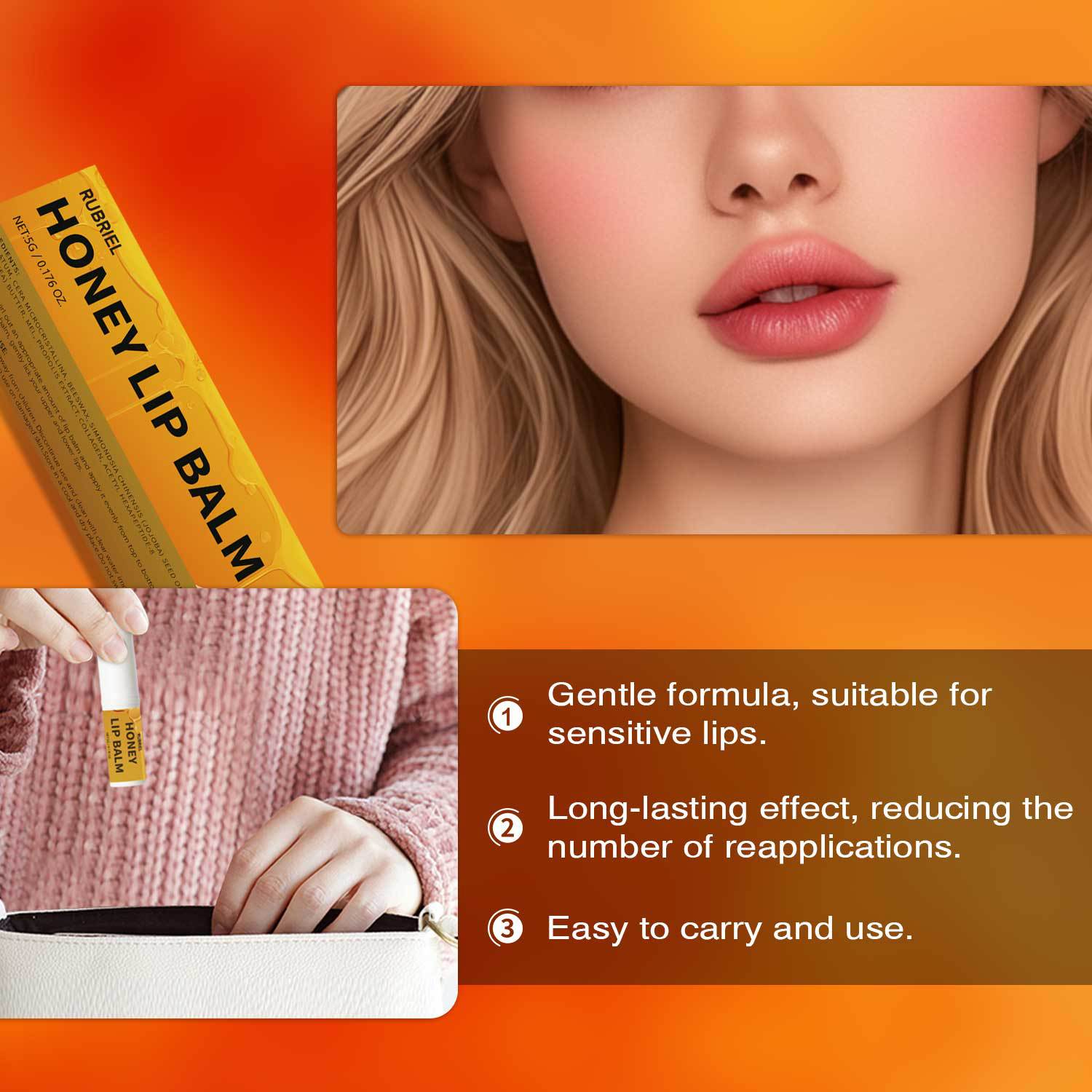 Cross-border RUBRIEL Honey Lip Balm 5g Moisturizing Hydrating Honey Lip Balm pic 1